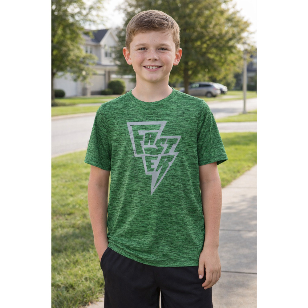 DSG Boys XL Green Faster Graphic Training Athleisure Activewear T-Shirt H23-17
